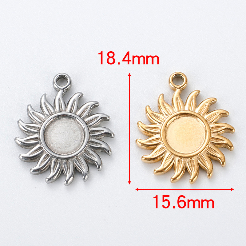 304 Stainless Steel Material 1 Piece 304 Stainless Steel Cross Leaf Heart Shape Pendant