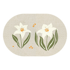 嚴選仿羊絨地墊橢圓吸水衛生間廁所門墊進門臥室地毯家用浴室防滑