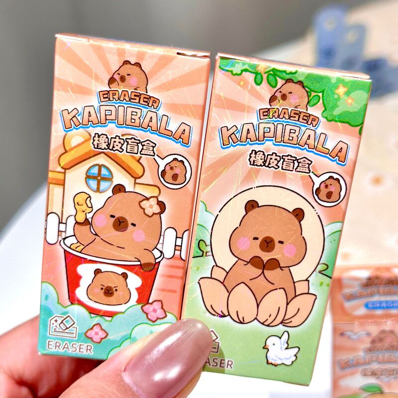 新商品のカピバラの消しゴムのブラインドの箱のかわいい漫画のカピバラの形の消しゴムはきれいになります。|undefined