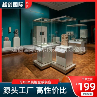 文物展示窄边博物馆独立柜【全景独立柜定制】超白玻璃电动开门
