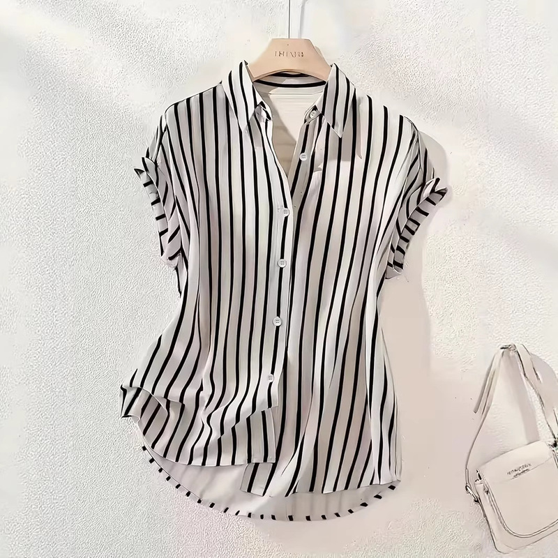 26 Early Spring Cross-Border Floral Striped Retro New Print Sleeveless Shirt Casual Vacation Style Women's Elegant Shirt 26 Early Spring Cross-Border Floral Striped Retro New Print Sleeveless Shirt Casual Vacation Style Women's Elegant Shirt