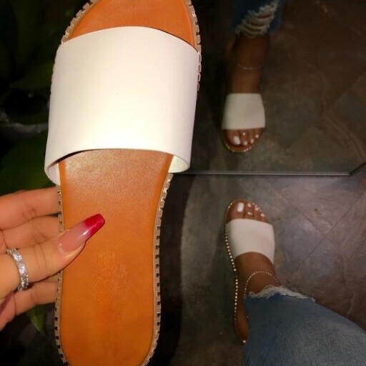 2022 summer new European and American sandals flat with beads women beach shoes slippers 668 2178 2022 summer new European and American sandals flat with beads women beach shoes slippers 668 2178