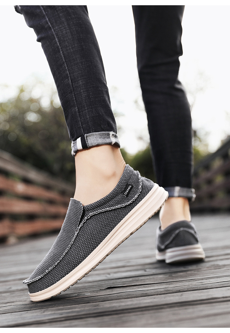 New Men's Loafers Cross-border , Casual For Men, Flat Canvas Shoes, Ultra-lightweight, Large Size Slip-on Shoes_vogvips.com