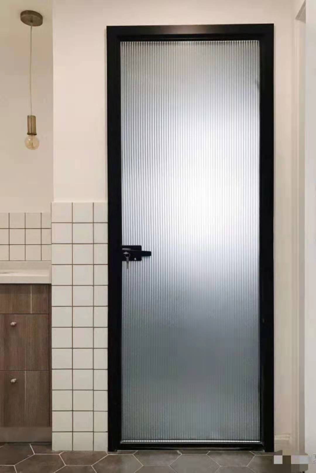 16黑色细窄框玻璃卫生间开门阳台开门厨房开门玻璃开门字母双开门-阿里巴巴