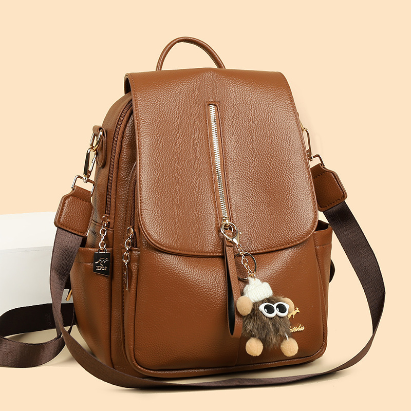 Brand Genuine Women's Backpack 2025 New Model Versatile Fashion Travel Backpack Large Capacity Mom Bag Soft Leather Brand Genuine Women's Backpack 2025 New Model Versatile Fashion Travel Backpack Large Capacity Mom Bag Soft Leather