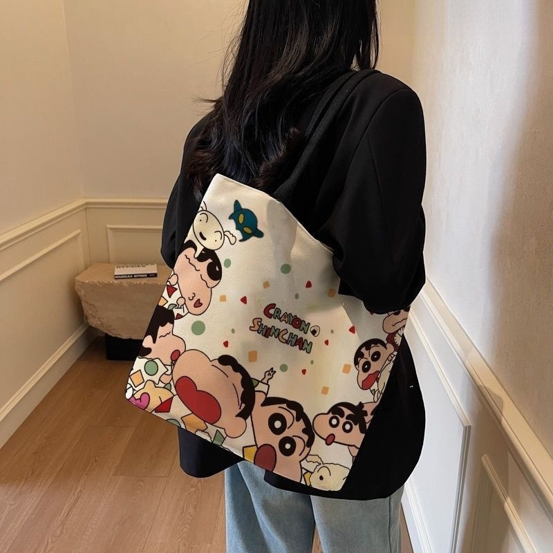 包邮卡通帆布包包女新款家用通勤大容量手提袋学生通勤单肩包托特|undefined