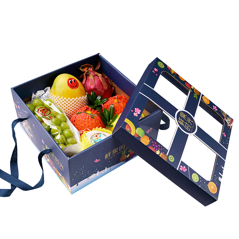 Caja de frutas, caja de regalo, naranja de naranja, cesta de manzana, uva de naranja, caja de regalo, caja de regalo, caja vacía