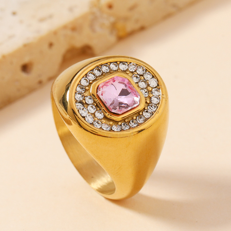 Golden, micro incrustation, with gem