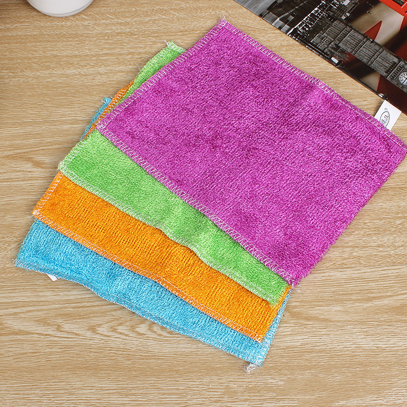 18*23cm Dishwashing Cloth, Microfiber Towel, Non-Greasy Dishwashing Towel, Kitchen Cleaning, Oil Stain Removal Scouring Pad