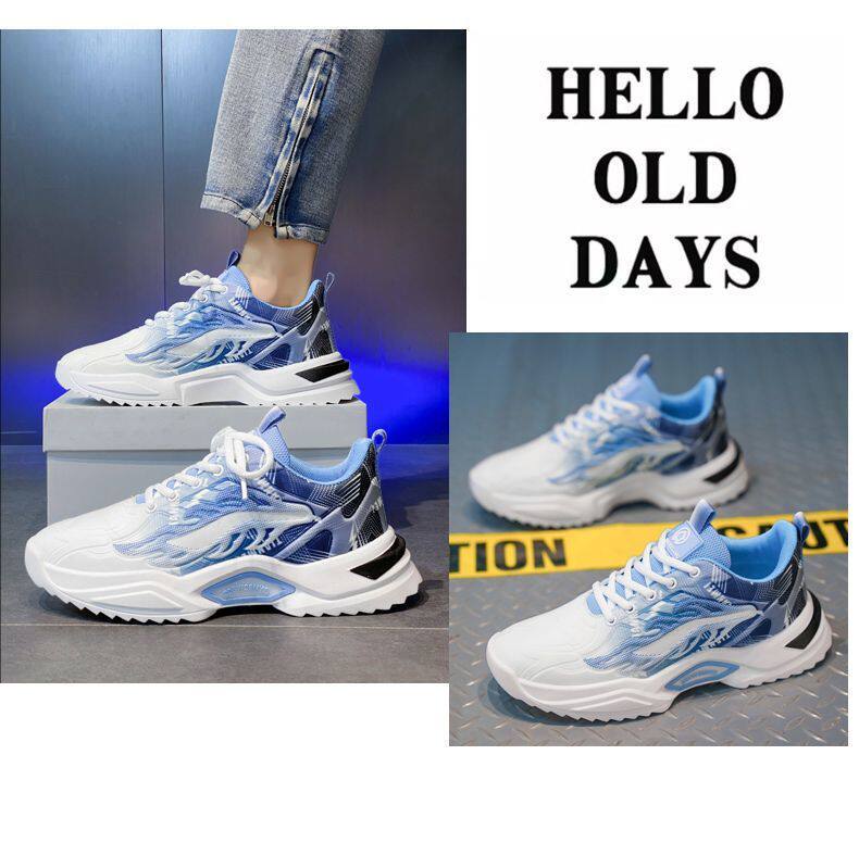 Giày thể thao nam sneaker lưới thoáng khí phối màu, đế thấp 3 cm — 3529 xanh da trời, 3529 đen trắng chi tiết 19