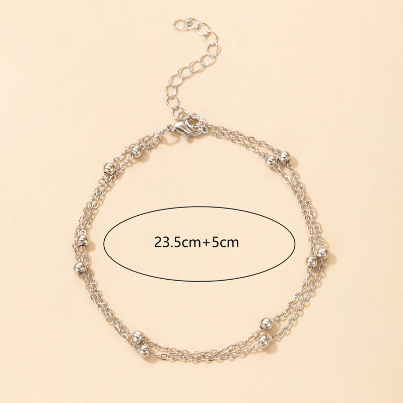 2021 European and American Simple Cross-Border Popular Fashion Anklet Ins Personality Ethnic Chain C