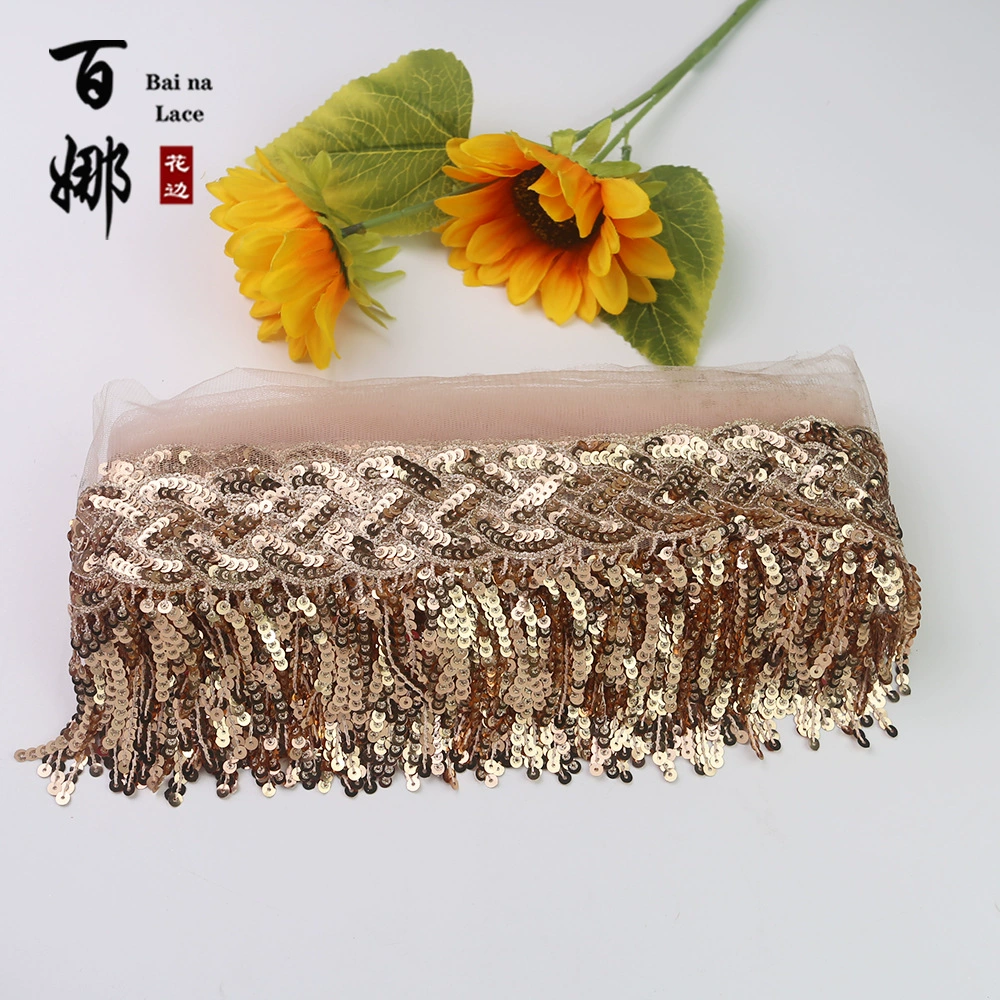 Оптовая продажа от производителя Baina: 8-сантиметровая лента с лазерными пайетками, кружево для танцевальных костюмов, аксессуары для талии, ручная работа, кружево с пайетками.
