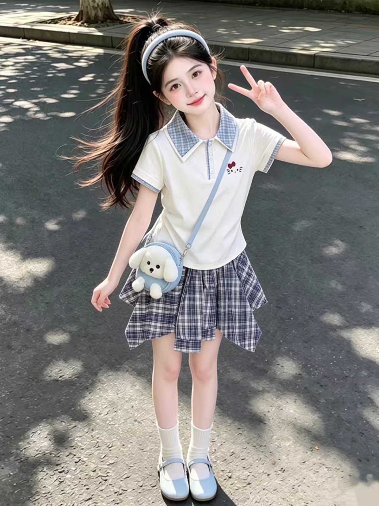 2026 New Summer Children's Dopamine Dress - High-End Elementary School Girl Set