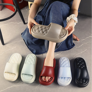New Eva Thick-Soled Slippers for Women's Home Indoor Bathroom Slippers with Poop Feeling, Non-Slip and Deodorant Outer Slippers for Women