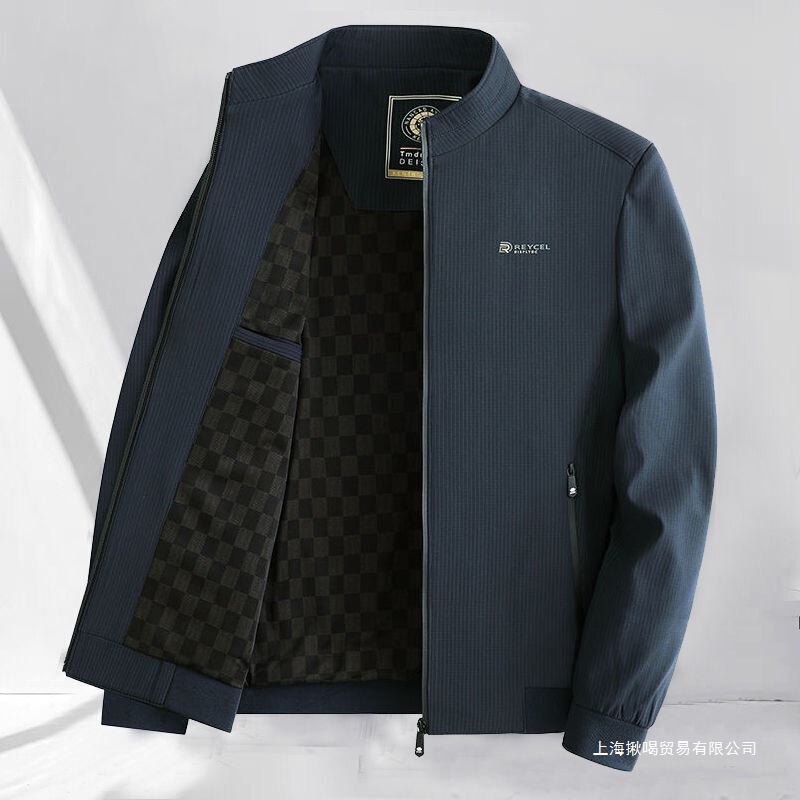 Spring and Autumn New Middle-Aged Business Men's Casual Stand Collar Jacket Spring Men's Lightweight Spring and Autumn Jacket Jacket