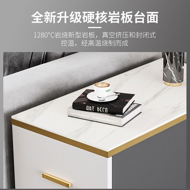 Gabinete lateral de sofá de sala de estar, pequeño tablero de té lateral de lujo, armario de almacenamiento multifuncional de mesa