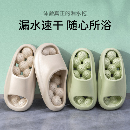 Men's Summer Waterproof Slippers for Outdoor Wear, Non-Slip, Anti-Odor, Thick Sole Bathroom Shower Slippers for Couples, Soft Bottom Cooling Slippers for Women