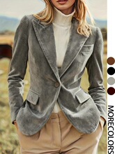 N 37284 Velvet Elegant Slim Fit Blazer ��˿��������װ ��