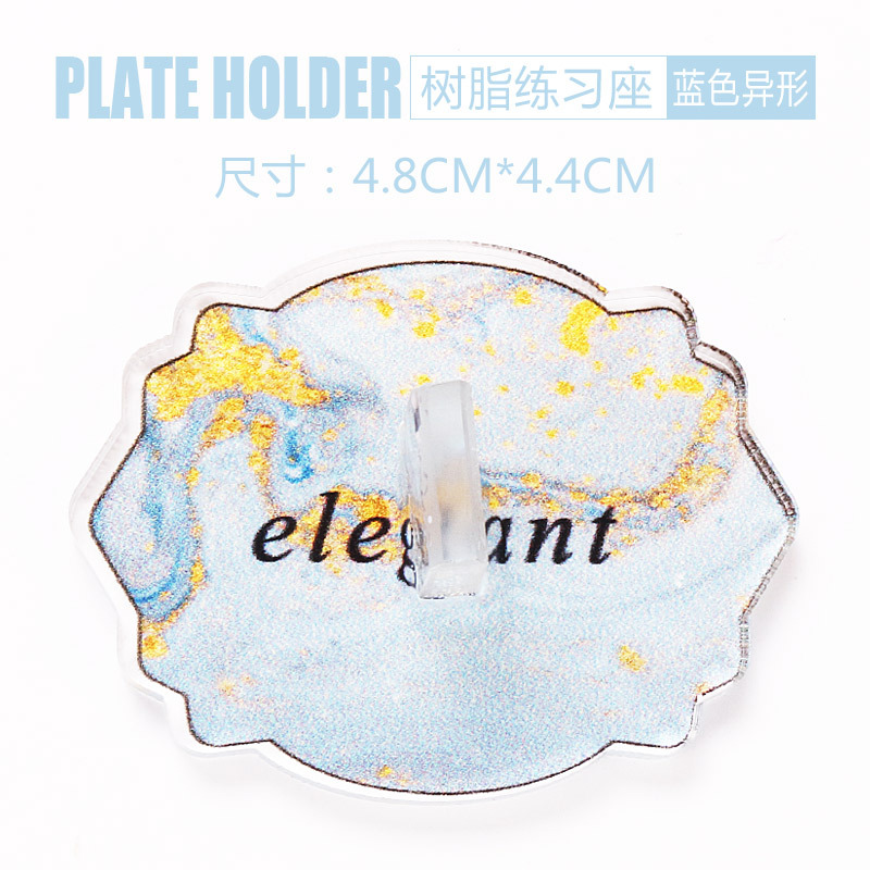 Nail nail pad holder base de la práctica de cristal de piedra de ágata borde redondo Shell pieza mariposa marbling pintado base de la práctica