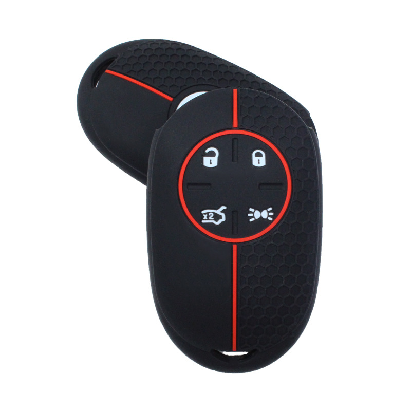 Suitable for Fiat 500E silicone car key set honeycomb pattern smart remote control factory straight hair can be wholesale