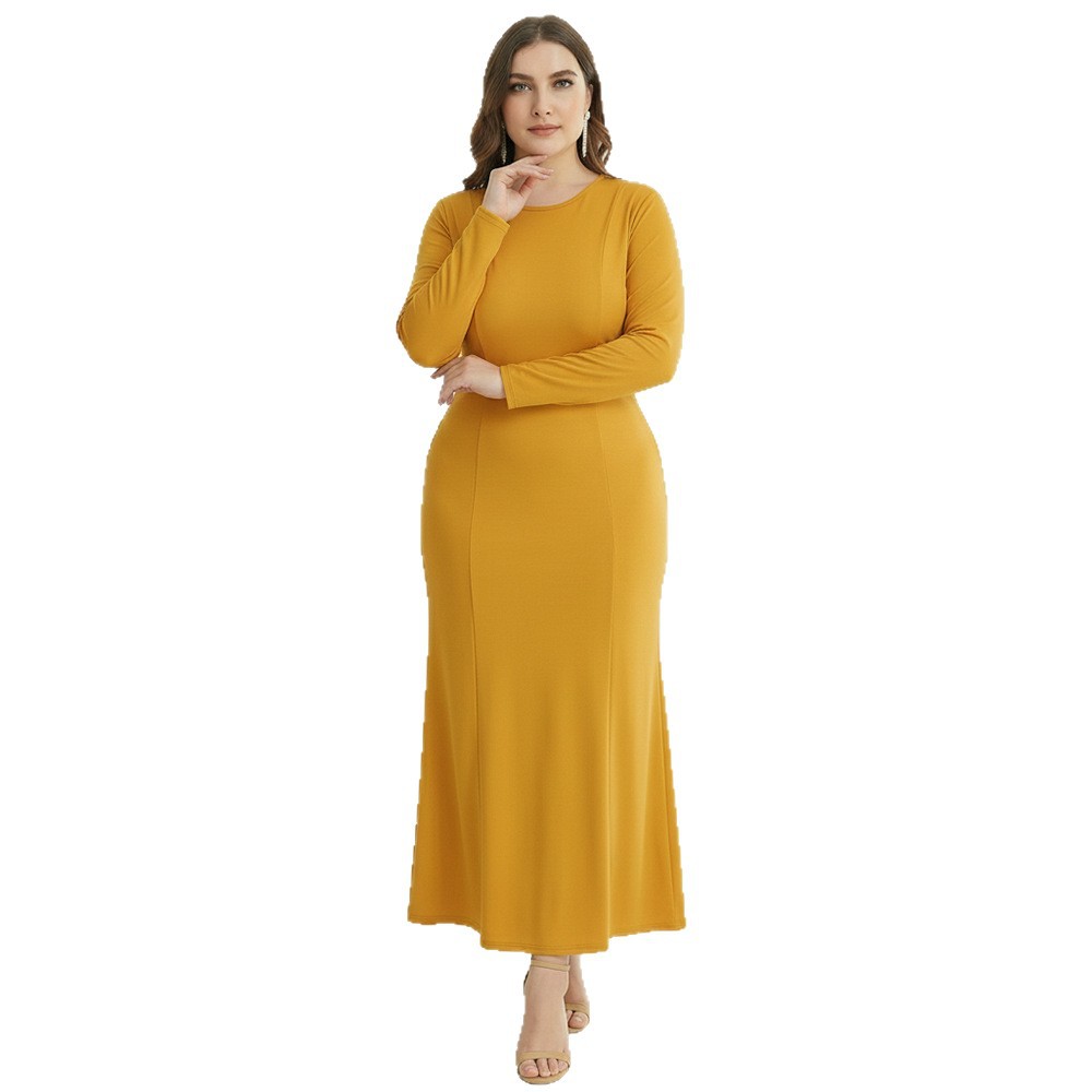 Middle Eastern Women's Clothing, Dubai Robe, Plus-size Commuter Milk Silk Skirt, Cross-border Long Dress,_ecoleips.com