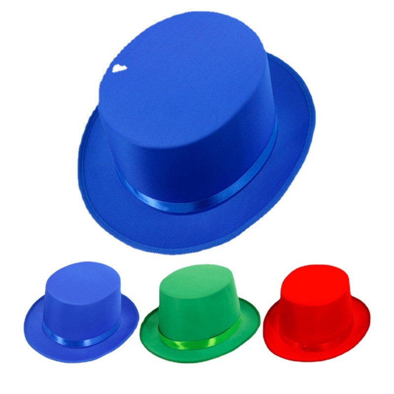 Sombrero de Jazz sombrero mago sombrero alto gentleman negro sombrero superior tejido de punto de oro rosa Verde hombres y mujeres adultos etapa rendimiento