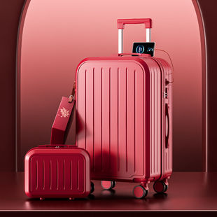 Wedding suitcase dowry red suitcase bride trolley case 24 inch dowry box for women wedding code box pair