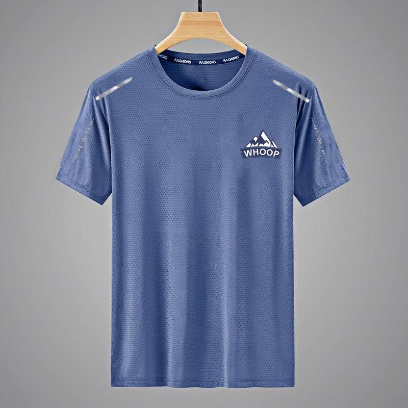 Summer Men's Short-sleeved T-shirt Ice Silk Breathable Short-sleeved Men's T-shirt Crewneck Base Shirt Casual All-match Handsome Short T-shirt