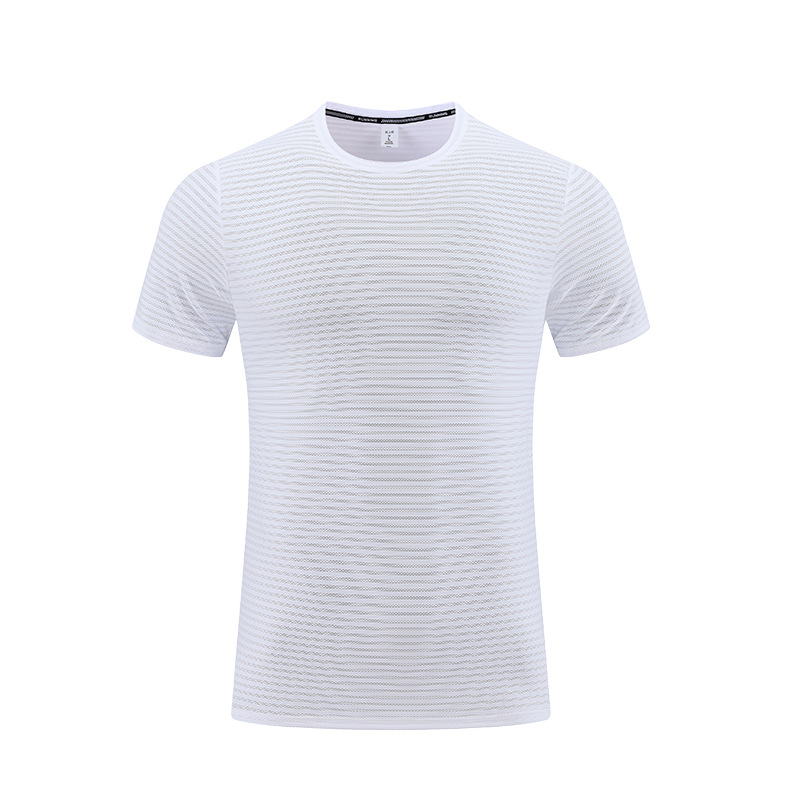 Camiseta Deportiva de Secado Rápido para Hombre, Cuello Redondo, Manga Corta, de Seda de Hielo, para Entrenamiento y Running, Comercio Exterior Transfronterizo