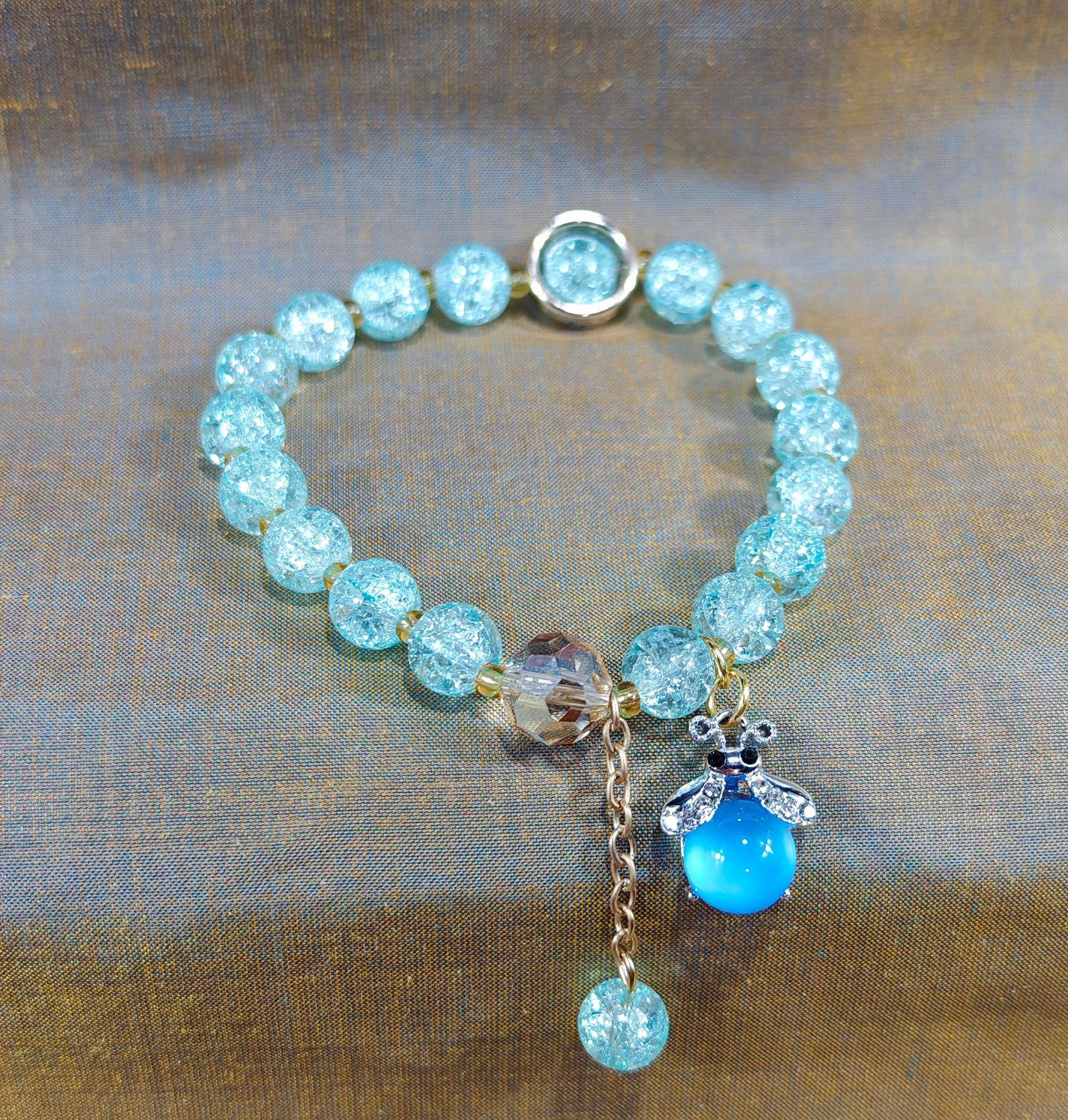 Las celebridades de Internet retro transfronterizas suelen ser todo-fósforo pulsera elástica de estilo ins simple pulsera de moda de lujo ligero, joyería de temperamento