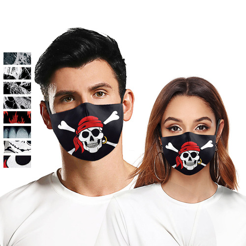 European and American best-selling masks for festivals, skulls, clowns, digital printing, adult creative double-layer dust-proof life