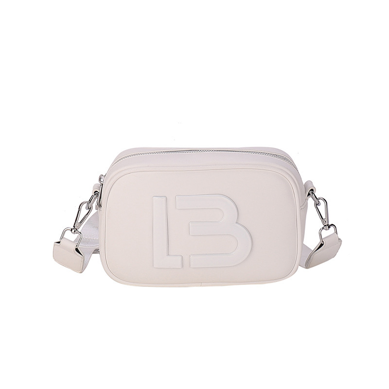 Bolsos transfronterizos bolsos de mujer 2024 nuevo bolso de mensajero de un solo hombro con letras de color caramelo simple y de moda, bolso de cámara, bolso cuadrado pequeño