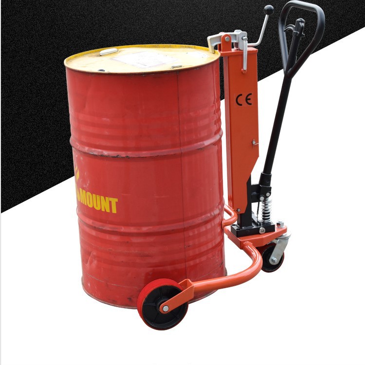 350kg液压油桶搬运车油桶倒料车塑料桶铁桶装卸车