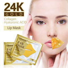 Cross-border 24K Gold Collagen Lip Mask Lip Hydrating Brightening Lip Color Remove Lip Line Lip Mask Wholesale Lip Mask