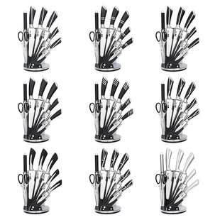 in stock knife suit 8 piece set stainless steel handle kitchen knife kitchen knife combination stainless steel handle gift set knife rotary knife