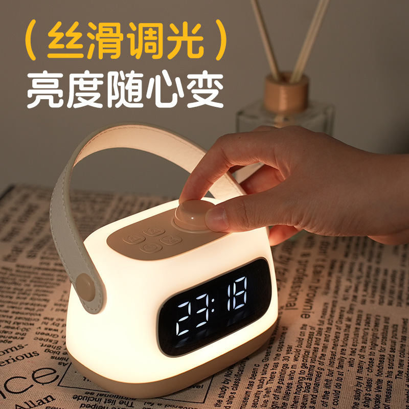 ポータブル目覚まし時計テーブルランプ USB 充電無段階調光タイマーランプ LED 睡眠学生スヌーズ電子時計タイマー|undefined
