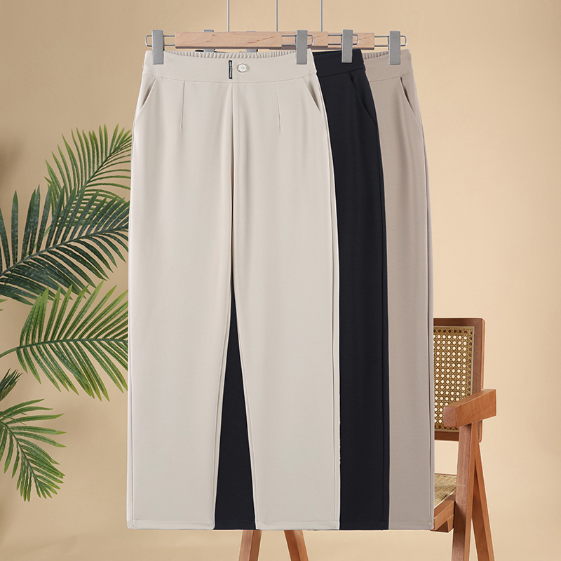 2026 New Style Middle-Aged Mom Pants, Spring and Autumn, Stylish for Petite Women, High-Waisted, Thin, Straight-Leg, Plus Size 2026 New Style Middle-Aged Mom Pants, Spring and Autumn, Stylish for Petite Women, High-Waisted, Thin, Straight-Leg, Plus Size