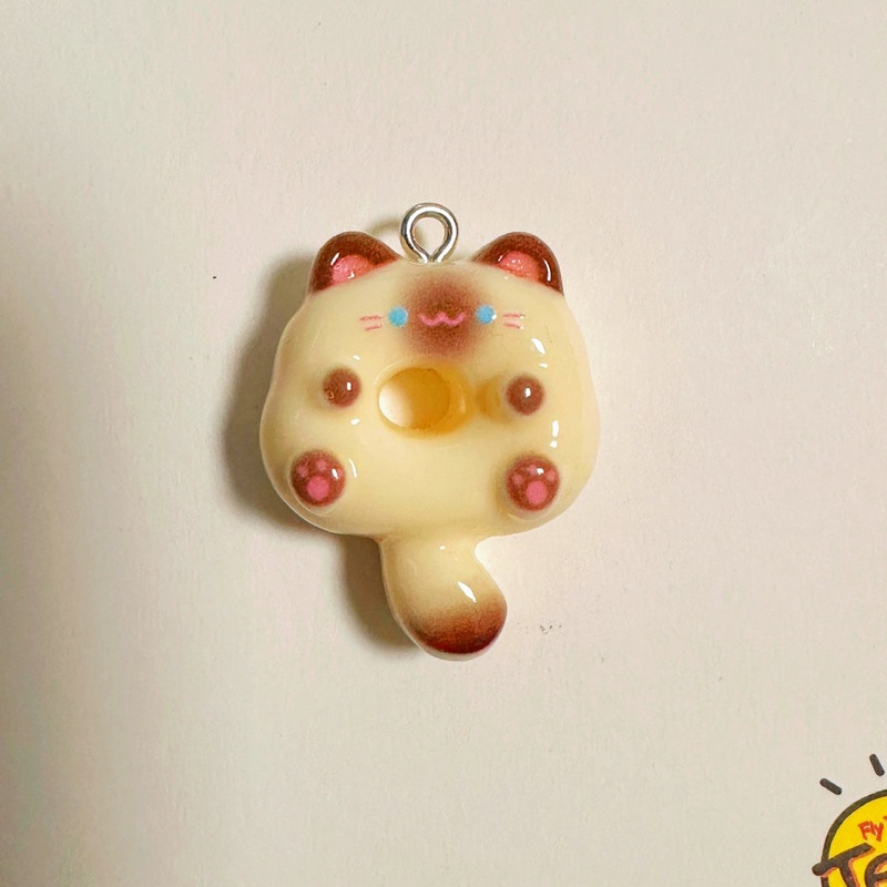 猫咪甜甜圈树脂吊坠diy首饰项链手链耳坠挂件钥匙扣创意礼品配件|undefined
