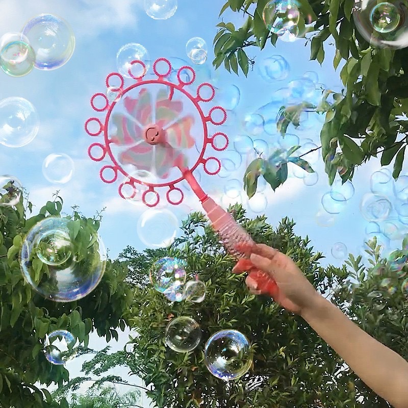 風車泡泡機兒童玩具批發戶外新款吹泡泡七彩卡通網紅泡泡棒擺地攤
