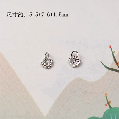Charm Bead Spacer Loose Beads – Zərgərlik ara hissələri - white-gold-diamond-heart