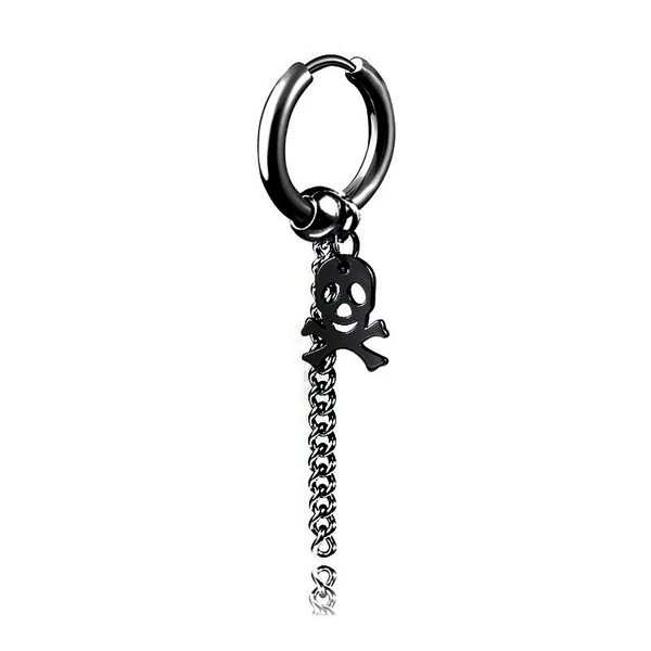 Skeleton black ear buttons single