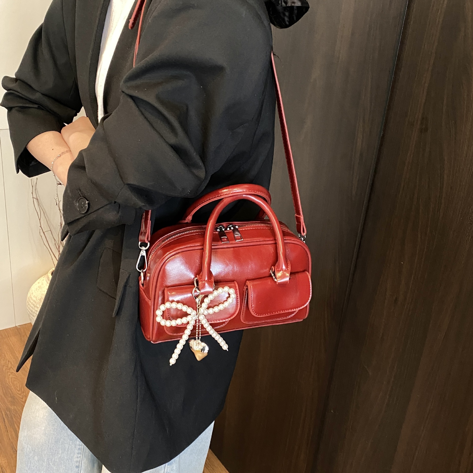 Bolso de mujer de Boston con axila simple de nicho de Corea del Sur