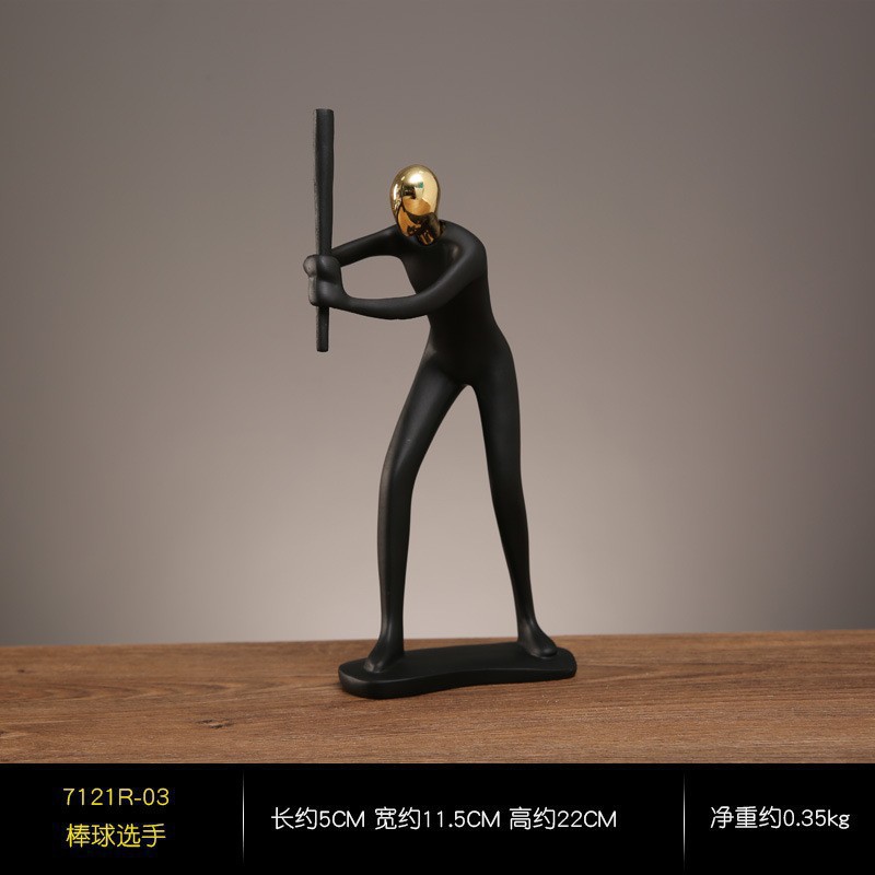 7121R-03-Jugador de béisbol-Cabeza de oro