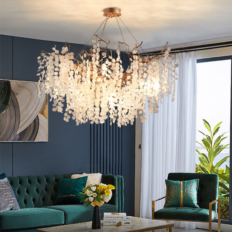 跨境新款轻奢法式水晶吊灯客厅主灯现代简约餐厅咖啡店吧台创意灯