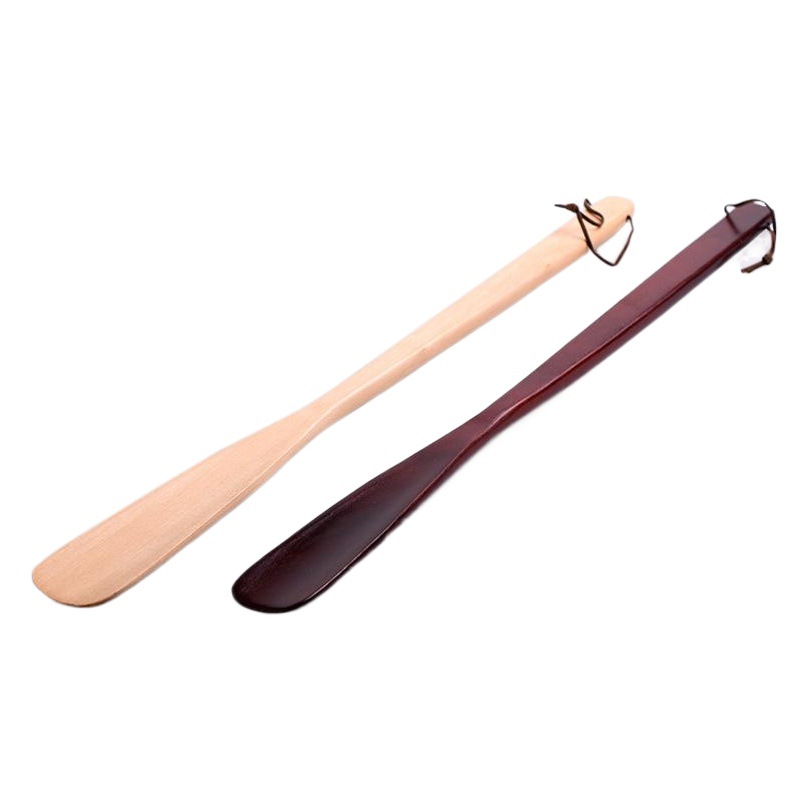 En stock suministro exquisito de madera maciza 2 colores opcionales 3 tamaños tirador de zapatos mango de madera levantador de zapatos sólido durable