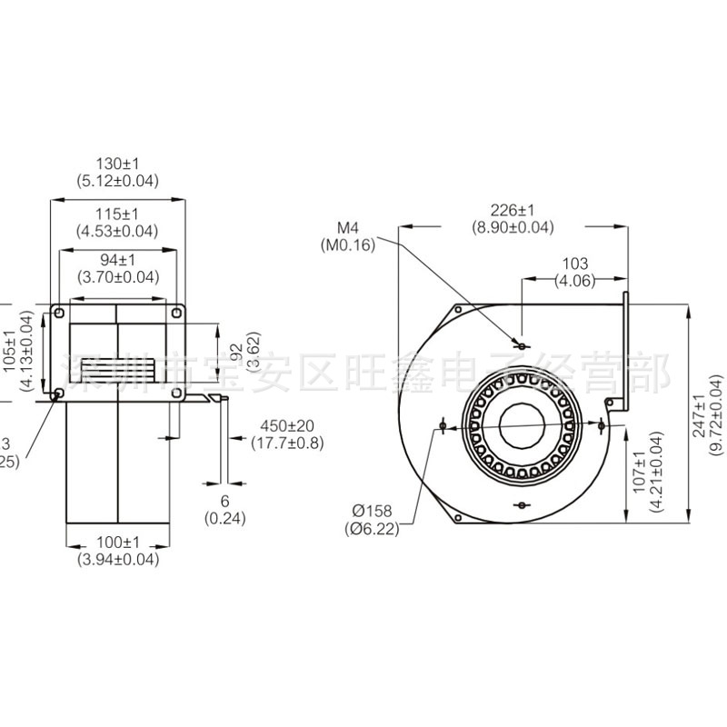 CA2V140-100T-FMG-B38-2C 140X100MM台湾玄亚AC220V铝合金鼓风机-阿里巴巴