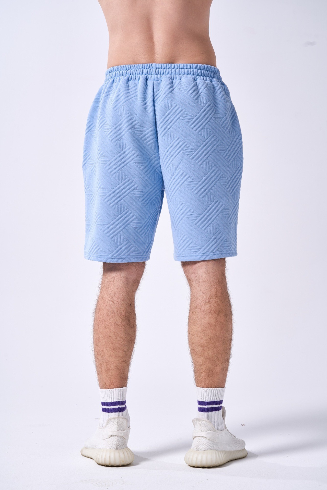Men's Summer Loose Sports Casual Shorts High Street Ins Pocket Five Point Jacquard_viptrois.com