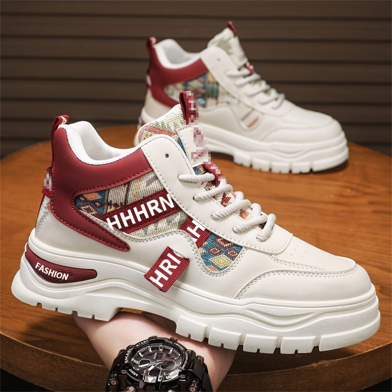 Cross-Border Men's Martin Boots, High-Top Thick-Soled Trendy Versatile Sneakers, Lightweight Fashionable Outdoor Sports Casual Shoes