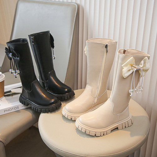 Women's Knee-High Boots Autumn/Winter New Bowknot Long Boots for Girls Fashion Princess Boots Wholesale