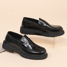 头层牛皮男鞋一脚蹬新款休闲乐福鞋商务正装英伦皮鞋男士高档真皮